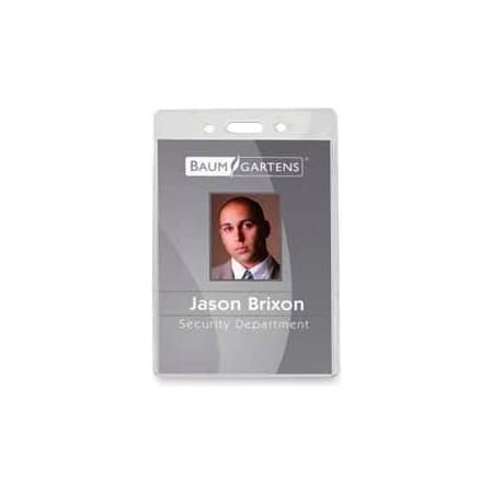 Baumgartens Baumgartens ID Badge Holder, Vertical, 2-5/8" x 3-7/8", Clear, 50/Pack 67880
